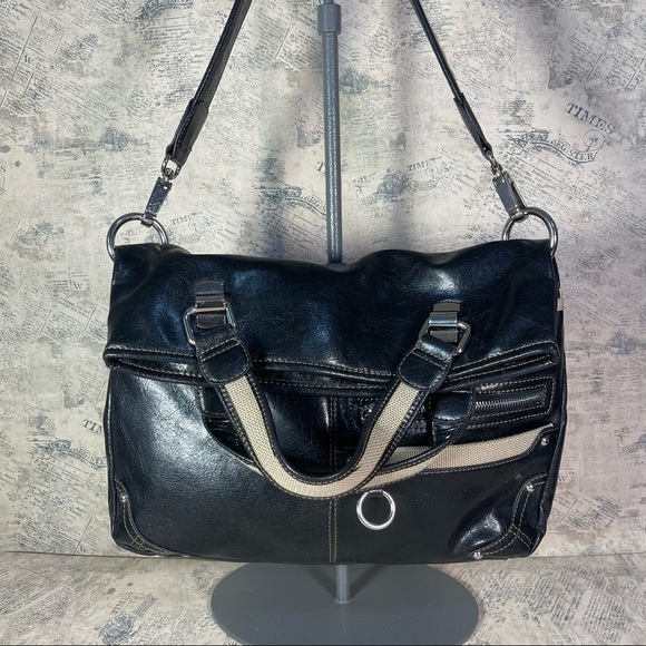 Nine West Handbags - Nine West Black Shoulder Bag Classic Everyday Purse Silver Hardware